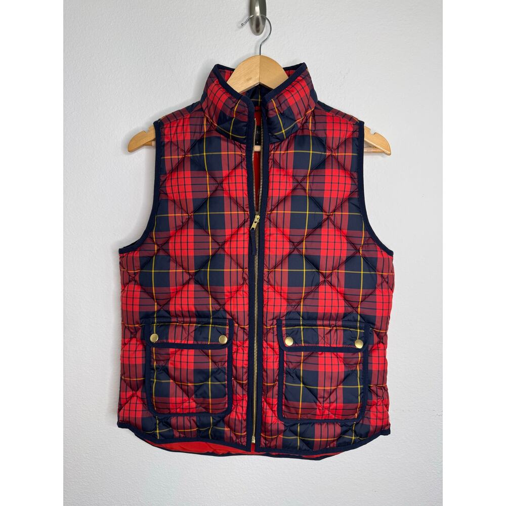 J.Crew Women’s Tartan Plaid Down Puffer Vest NWT Size Small